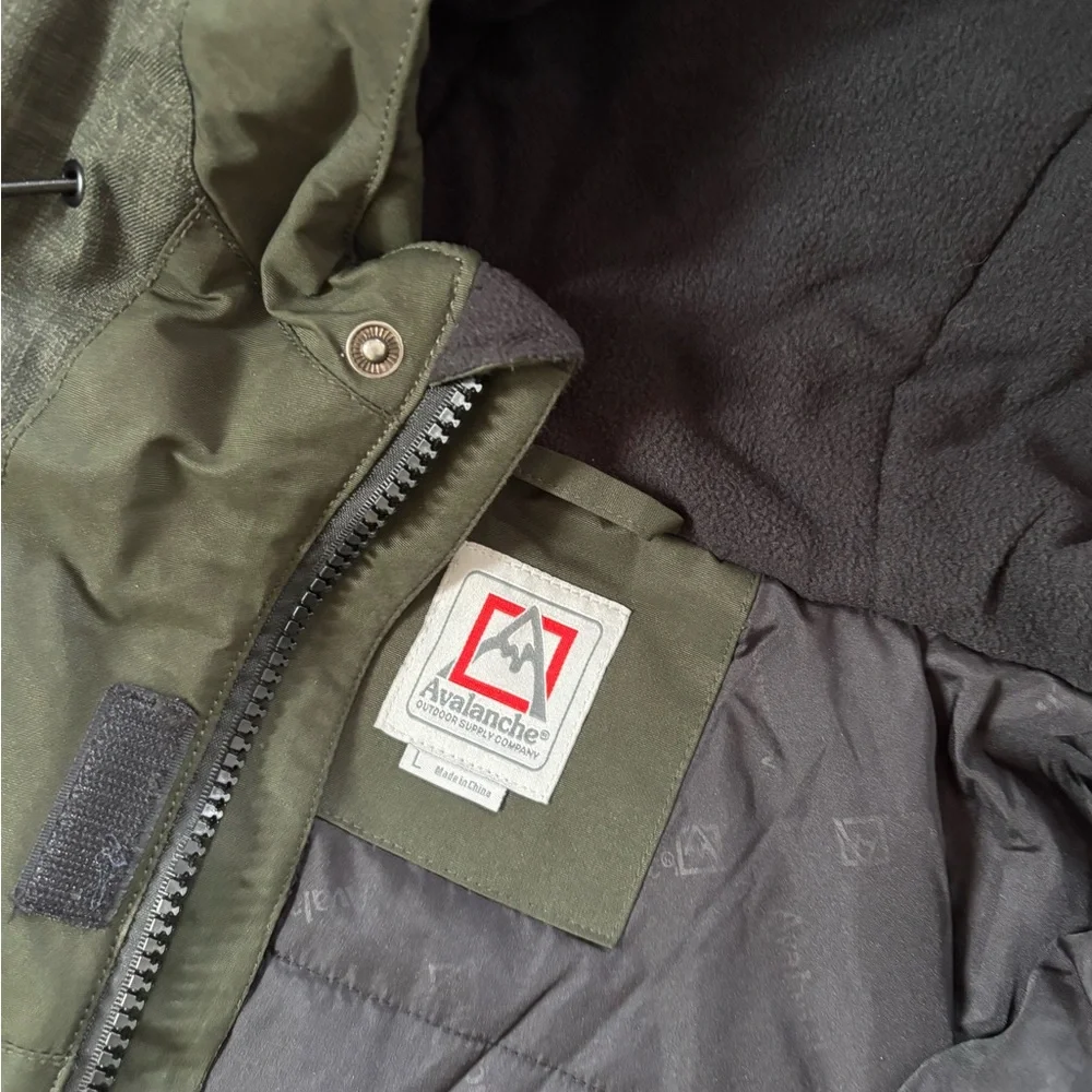 Men's Avalanche Snowboard Green Hooded Jacket L - Picture 3 of 8